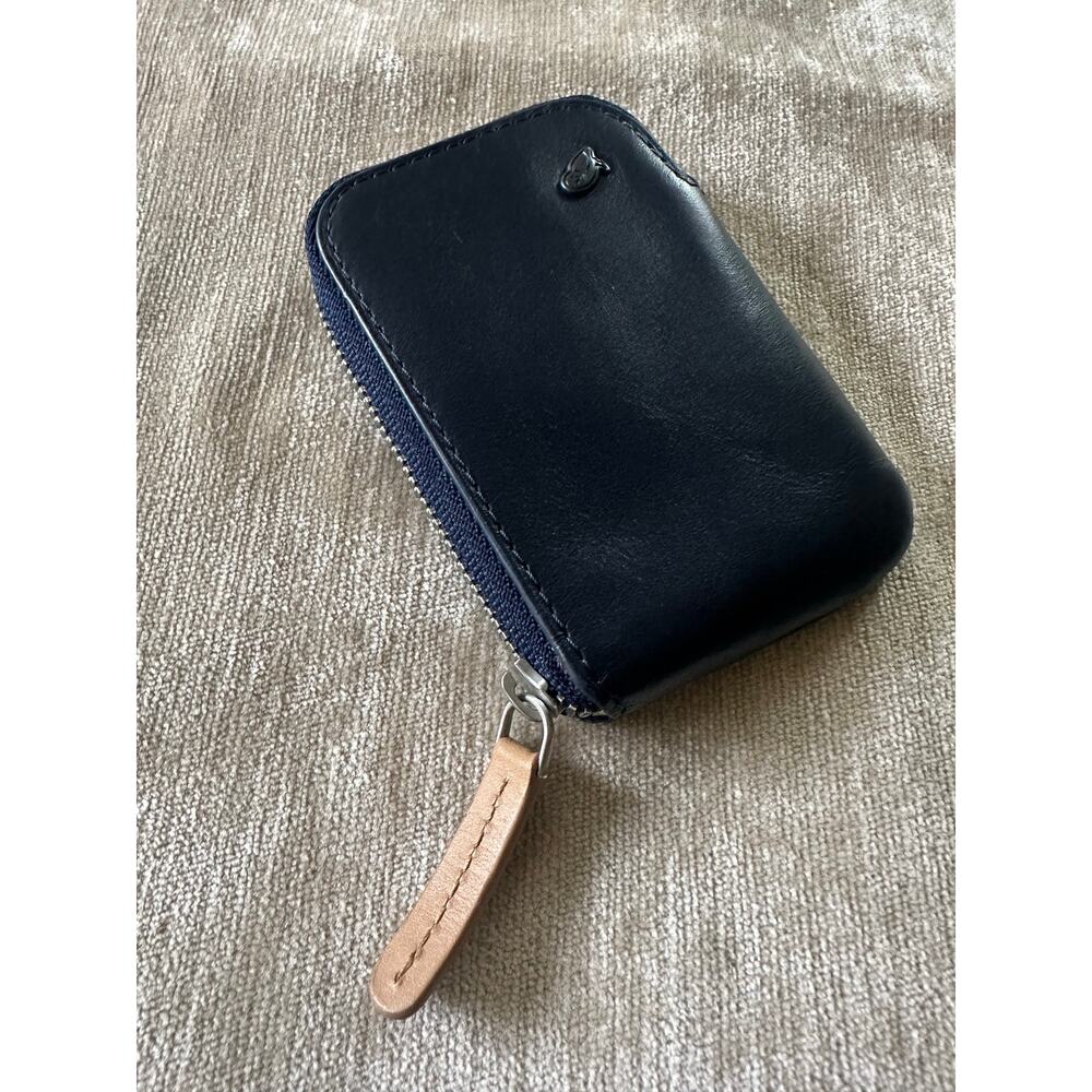 Bellroy Card Pocket (Small Leather Zipper Card Holder Wallet navy blue new